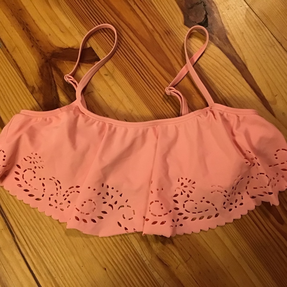 Gianni Bini melon swim top GB euc ruffle L - Picture 1 of 2